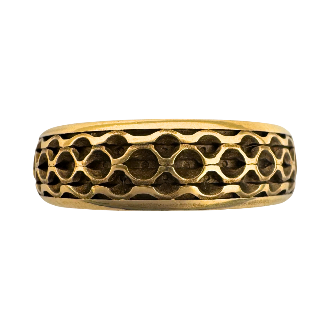 14K gold band with punch work 6mm wide