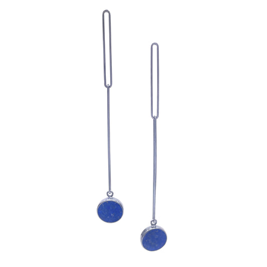 Long Link Lapis Earrings