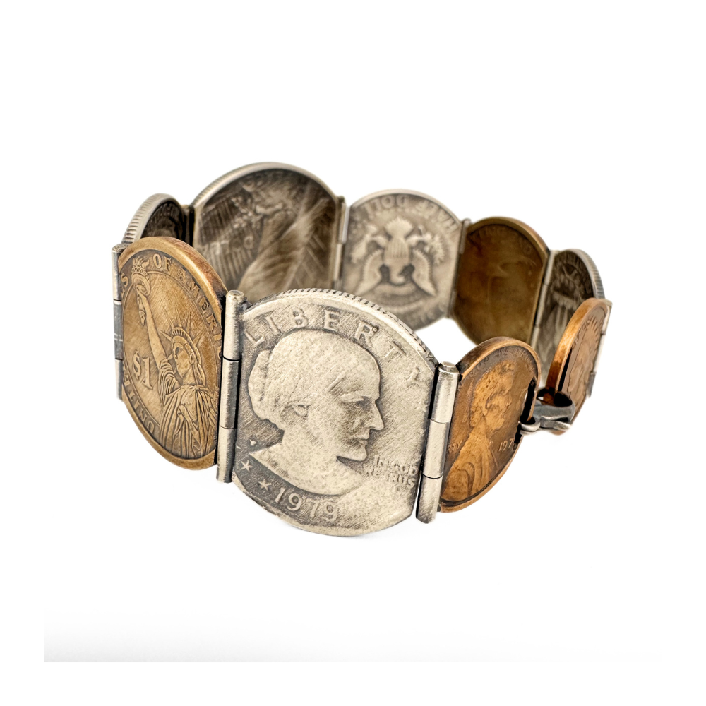 Peace Dollar Escalating Hinged Bracelet