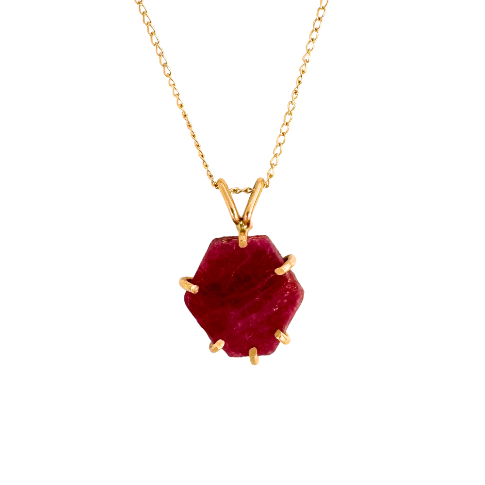 Natural Ruby Crystal Necklace