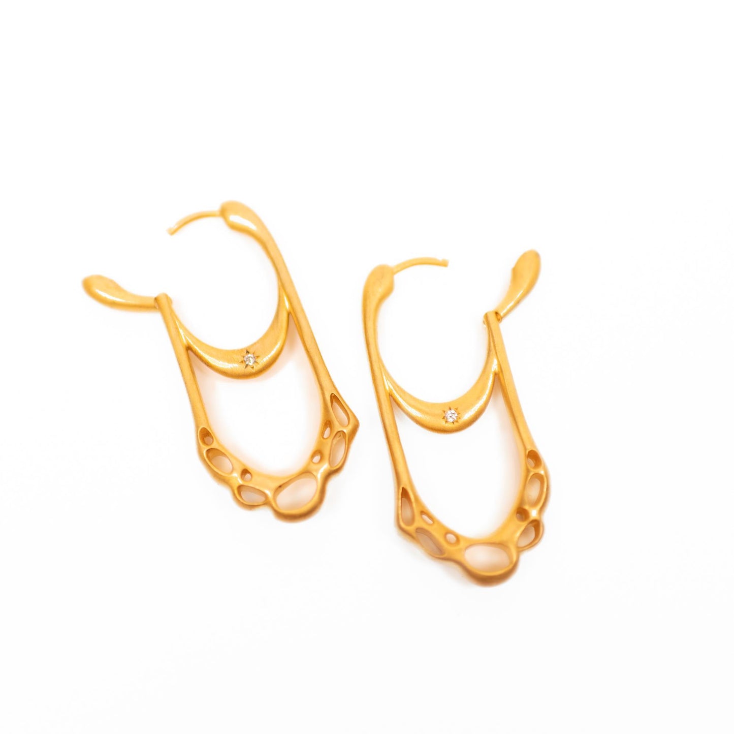 Of Sky & Sea Earrings in 14KY Vermeil Bone Dry (Satin Matte Finish)