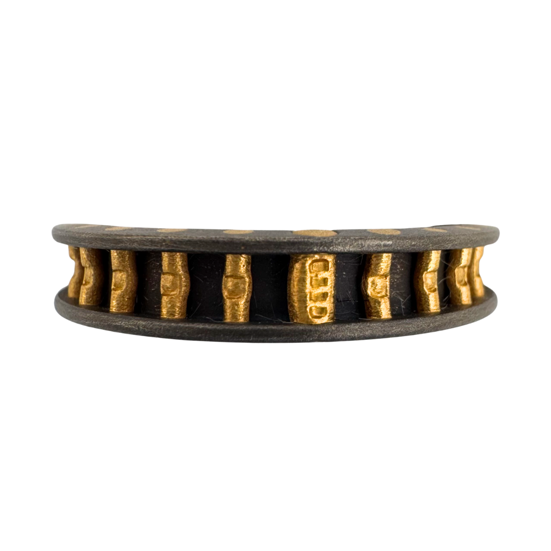 Titanium band with 24K gold rivets