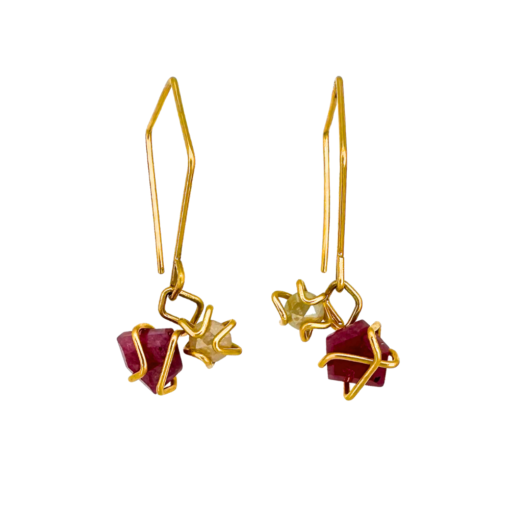 Ruby Crystals Earrings