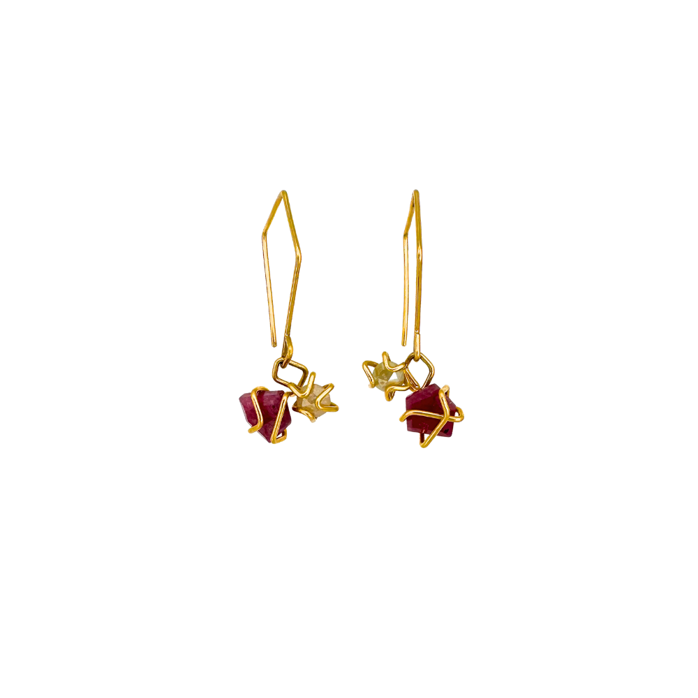 Ruby Crystals Earrings