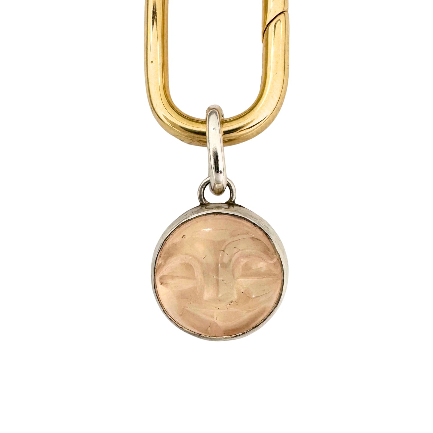 Rose Quartz Moon Face Charm