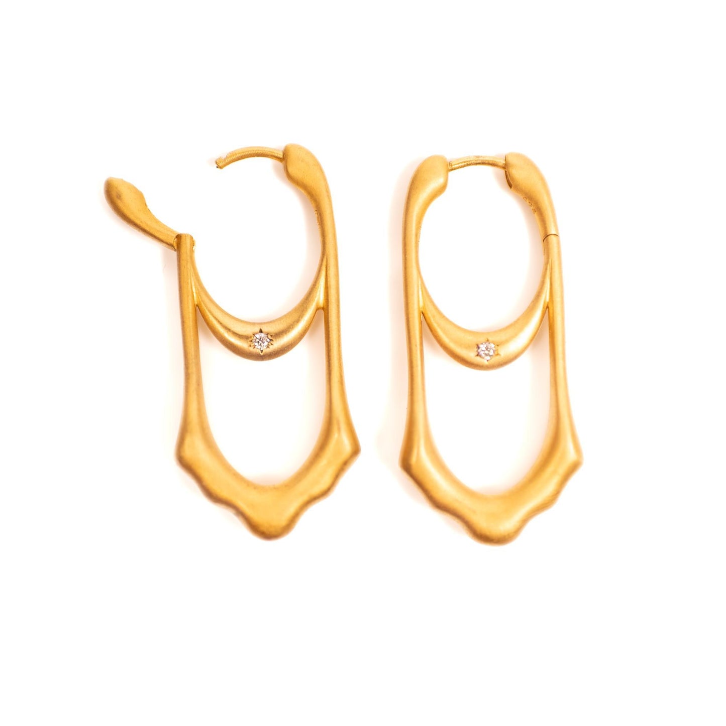 Of Heaven & Earth Earrings in 14KY Vermeil Bone Dry (Satin Matte Finish)