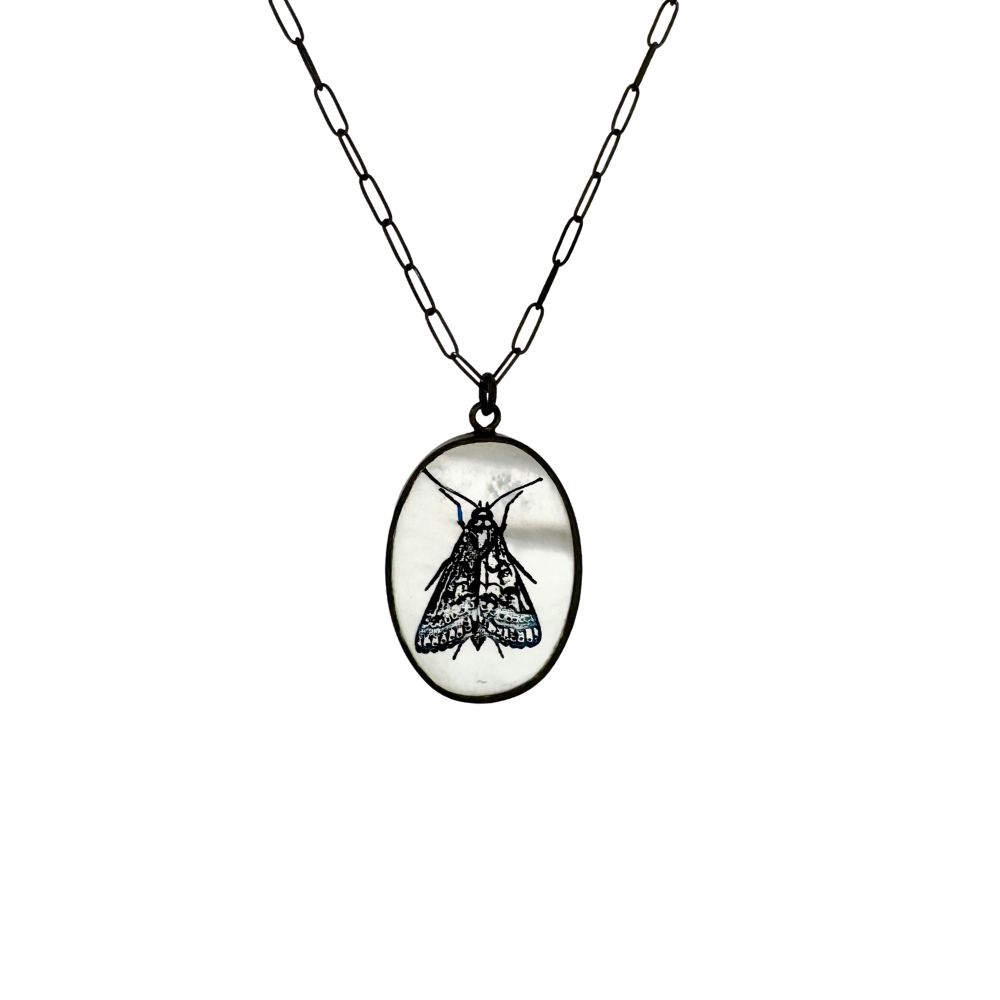 Moth Mother of Pearl Pendant