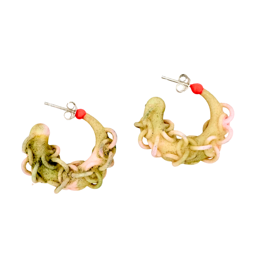 Pink Mini Chain Hoops