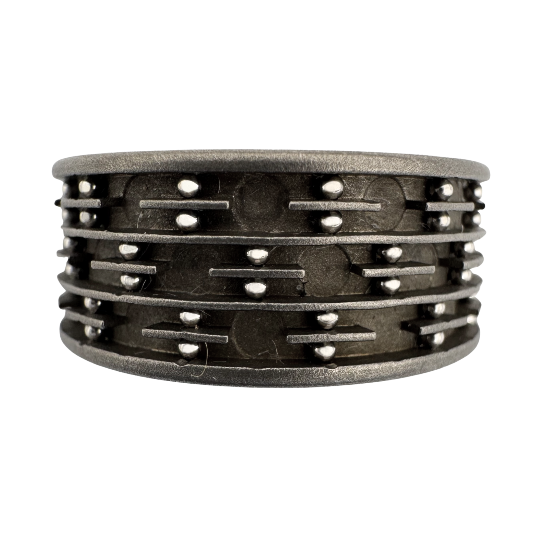 Titanium band with stainless steel balls