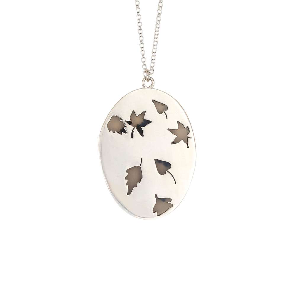 Montana Agate Pendant with Leaves