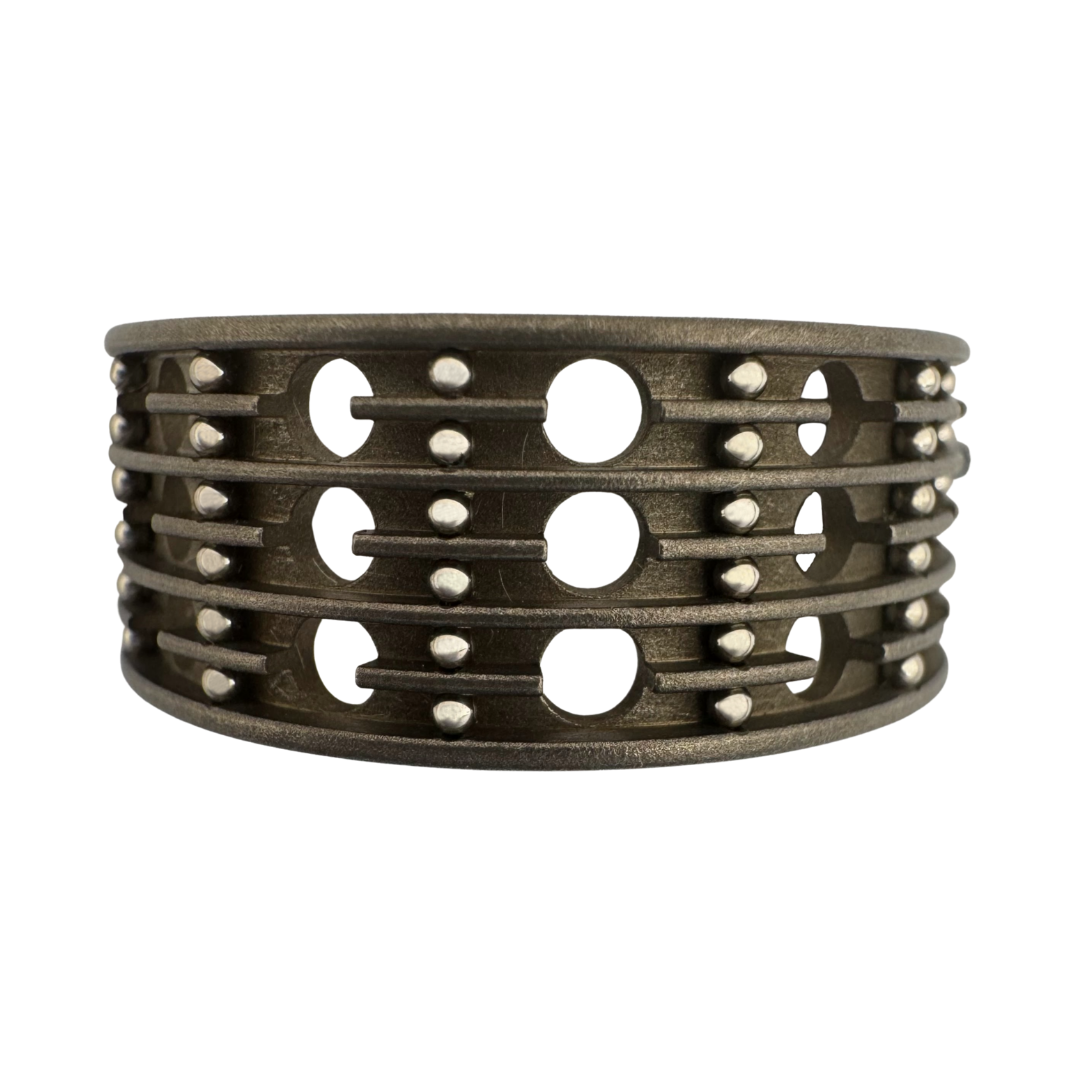 Titanium (6)channel band, perforated and with 1mm stainless steel balls