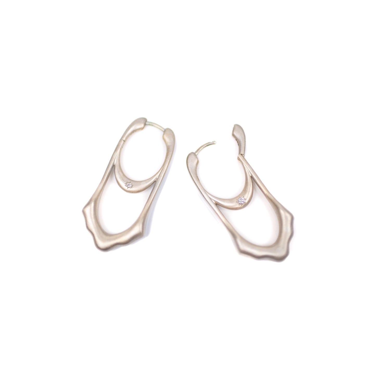 Of Heaven & Earth Earrings in Sterling Silver Bone Dry (Satin Matte Finish)