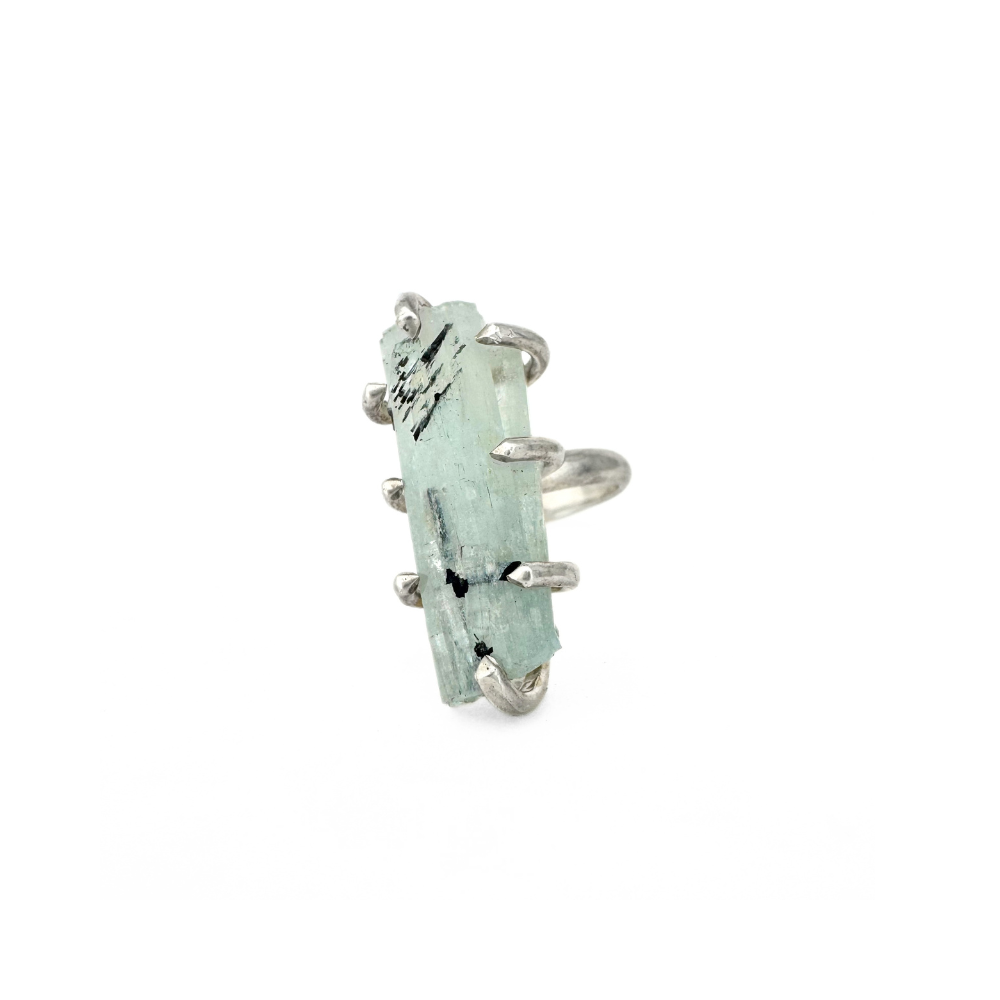 Aquamarine Crystal Ring