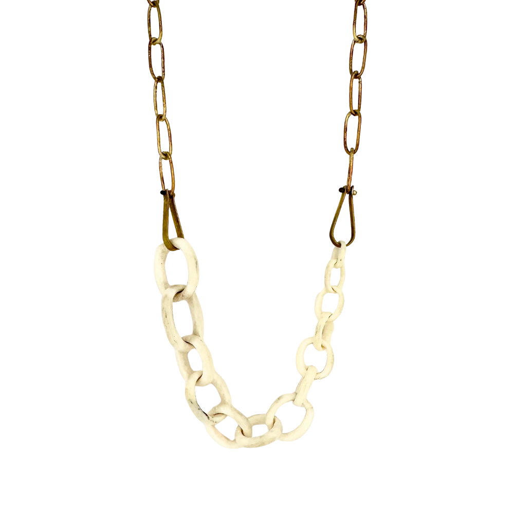 Carved Antler Chain Necklace One Piece