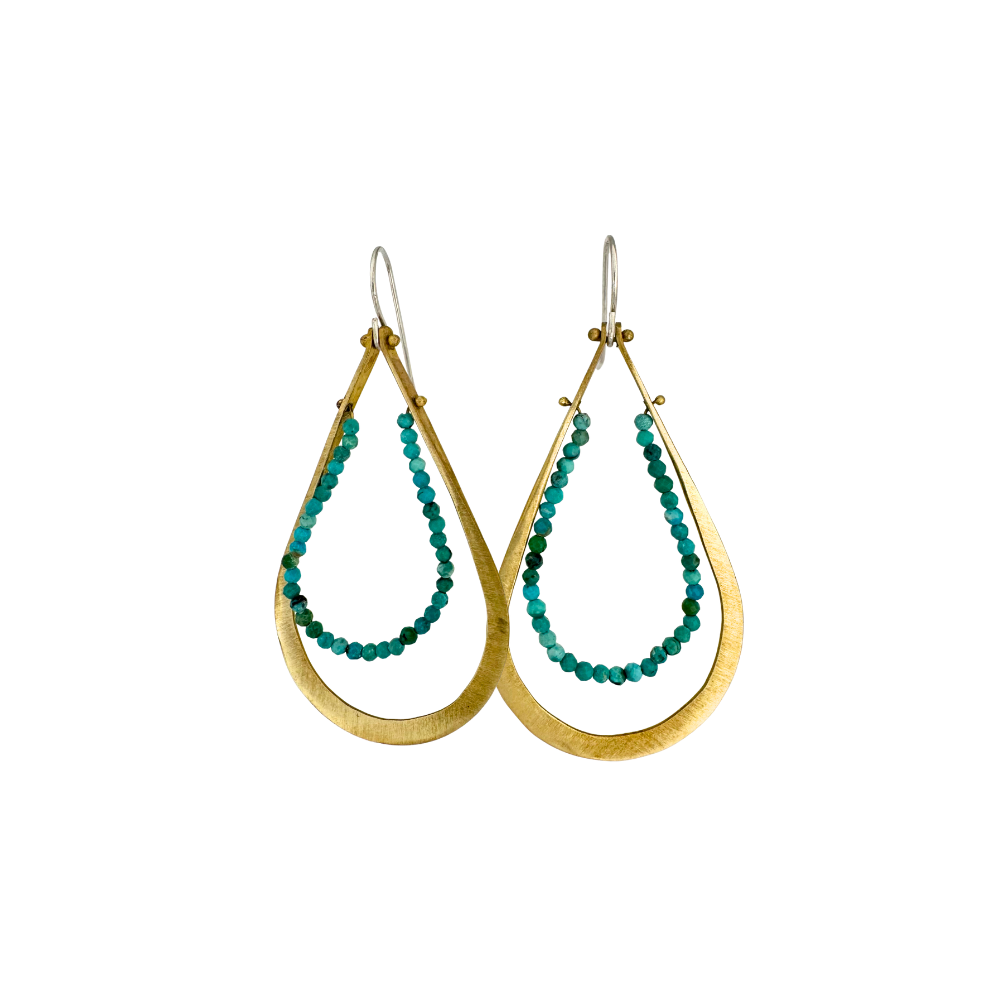 Turquoise Teardrop Hoop Earrings