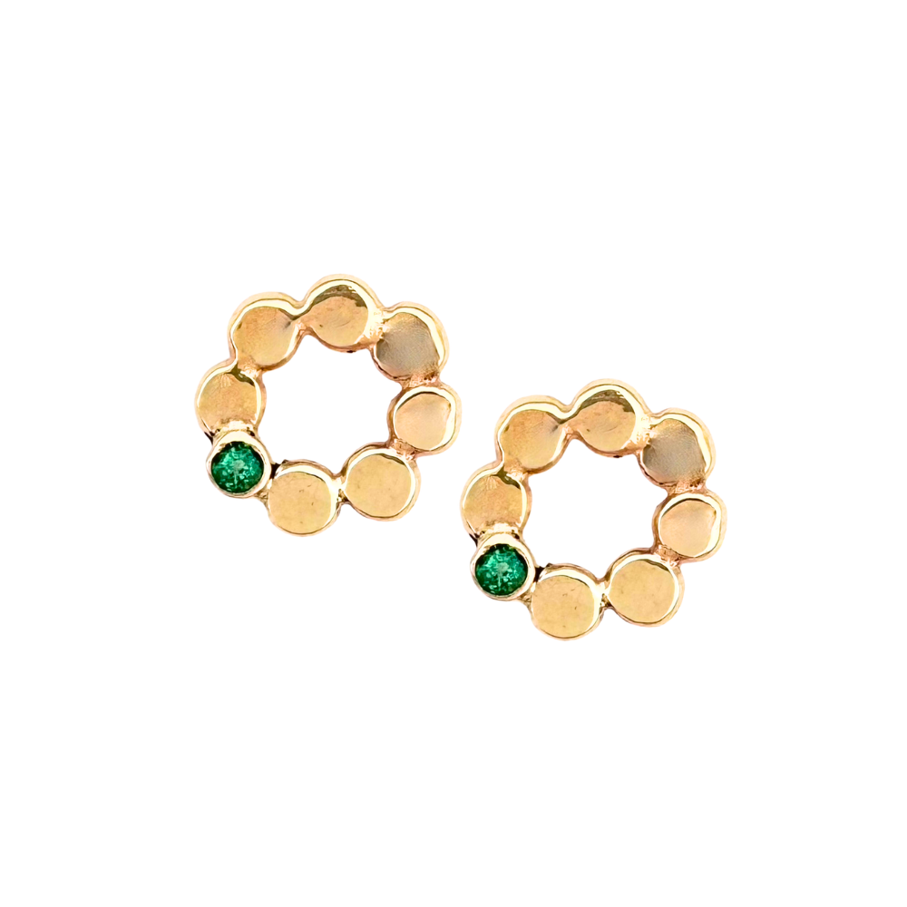 Tiny Floret Posts with Emeralds