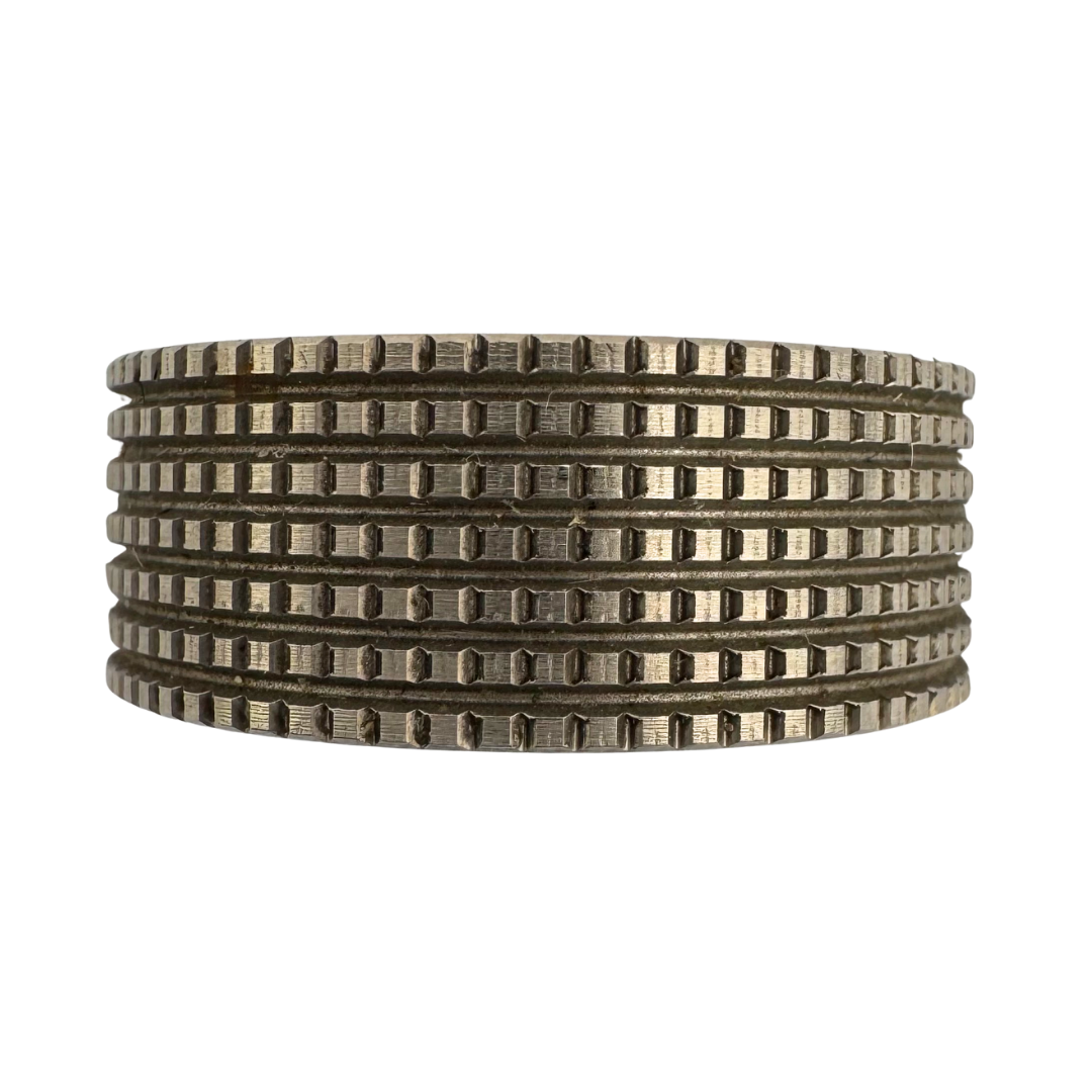 Titanium (5)channel 'hob-nail' textured band with natural finish