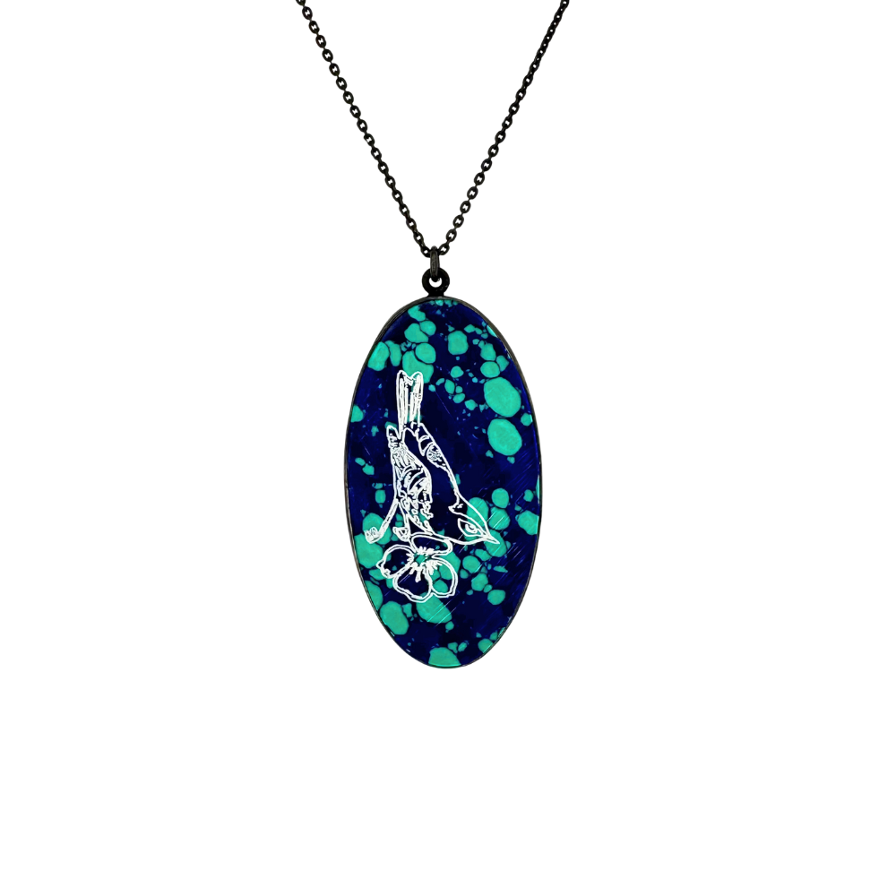 Azurite Chrysocolla Reversible Pendant