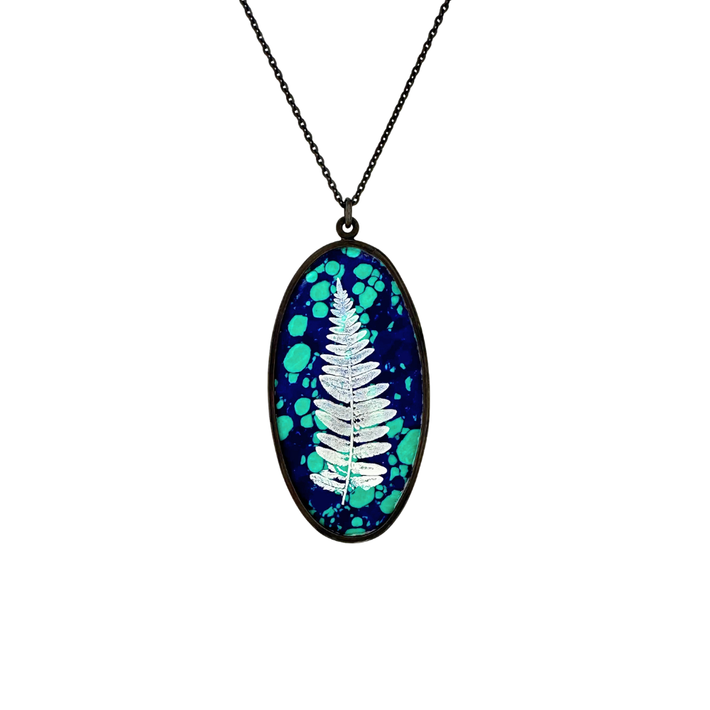 Azurite Chrysocolla Reversible Pendant