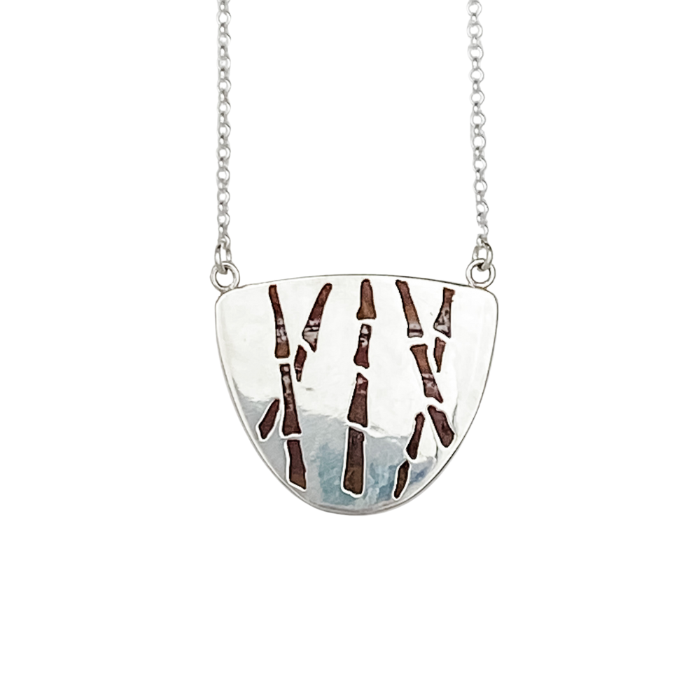Sonoran Dendritic Quartz Pendant with Bamboo