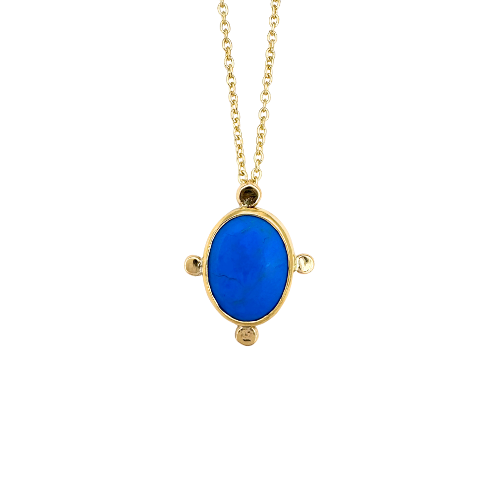 Cerlueite and Dots Pendant