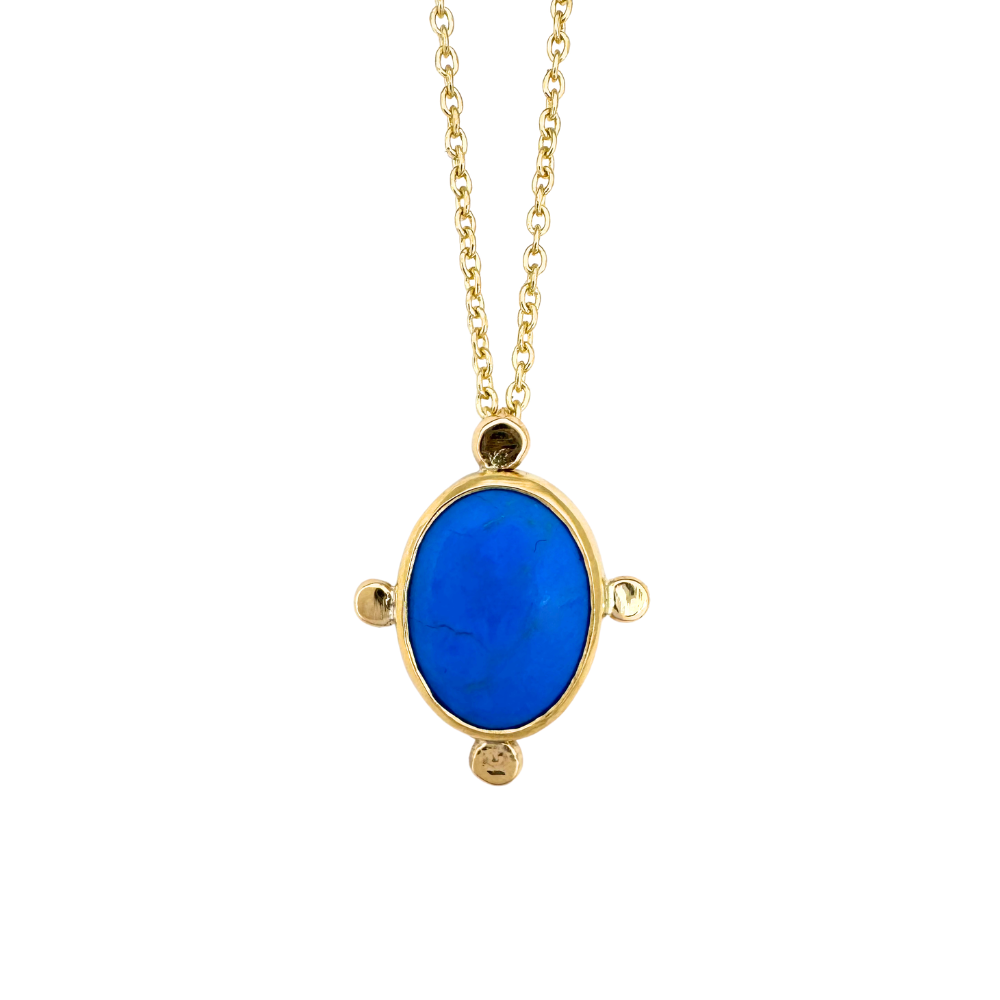 Cerlueite and Dots Pendant