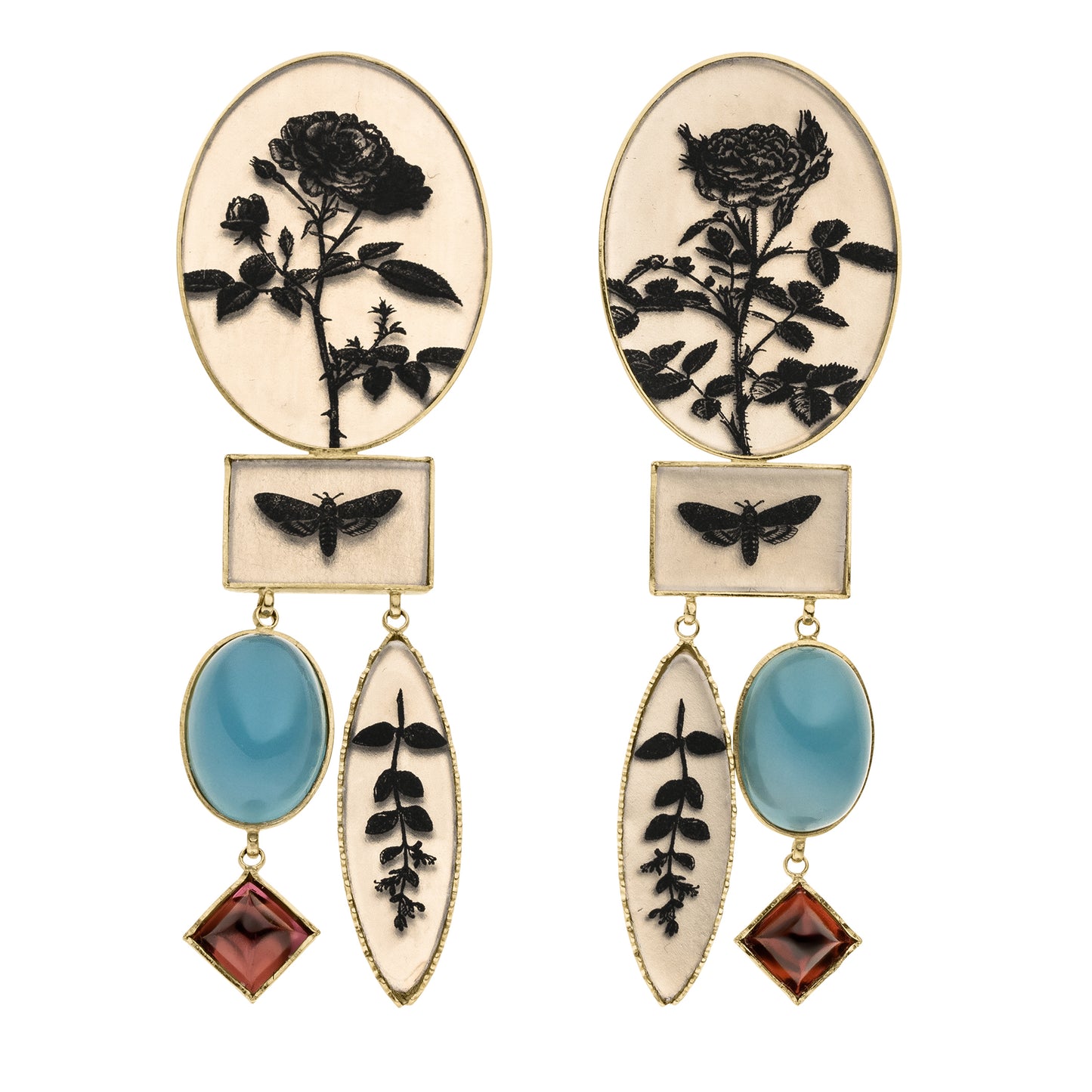 Rose Double Silhouette Earrings