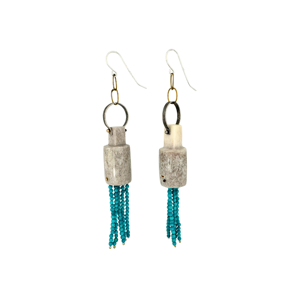 Anlter Cone Turquise Earrings