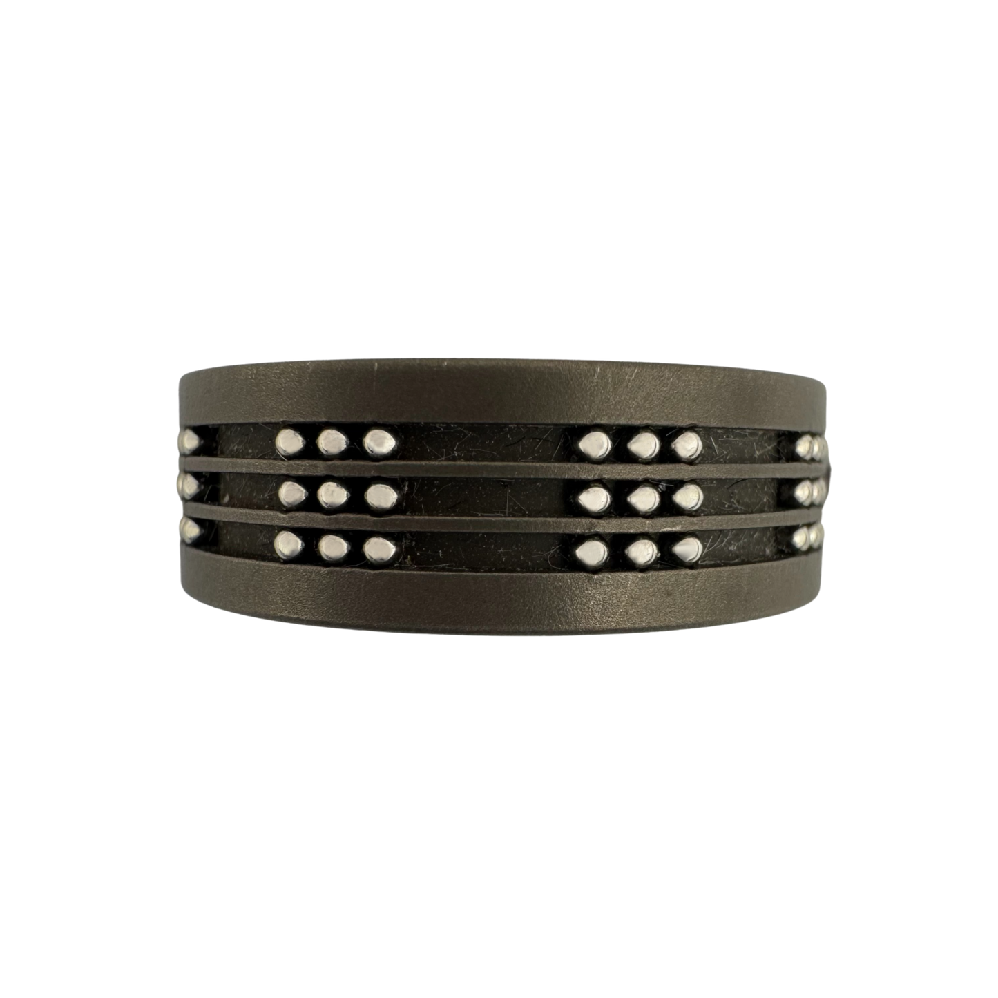 Titanium (3)channel band with (9) stainless steel balls in a square-pattern