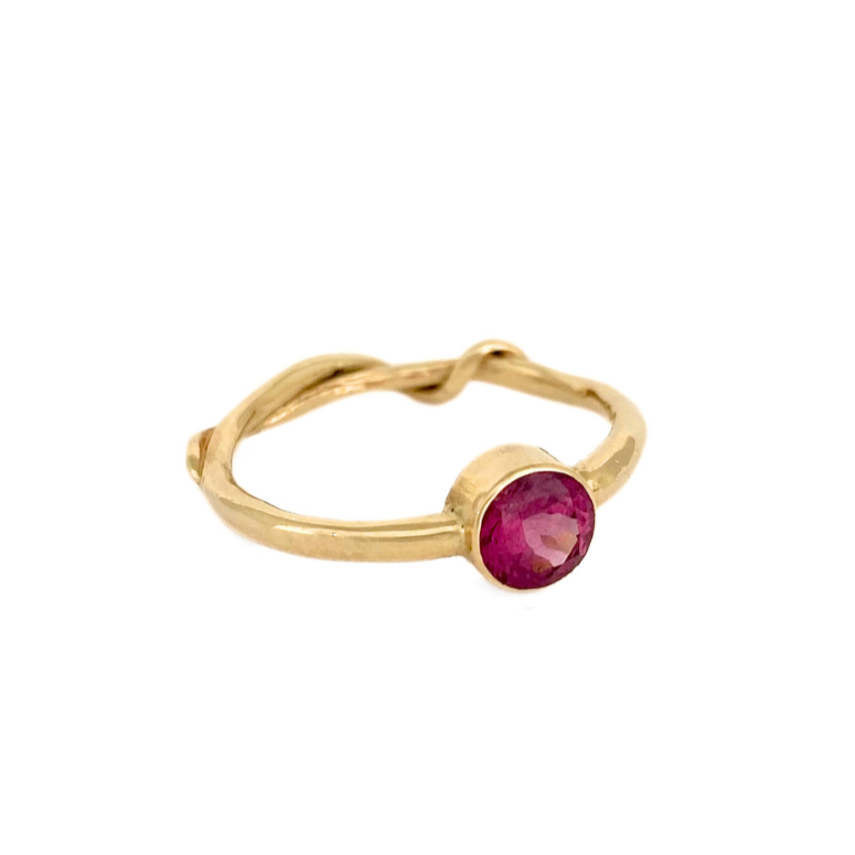 14k Twisted Vine Band with Tourmaline