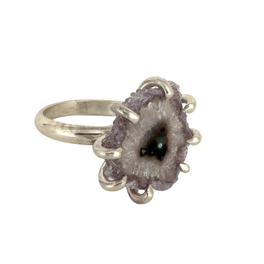 Amethyst Stalactite Slice Ring