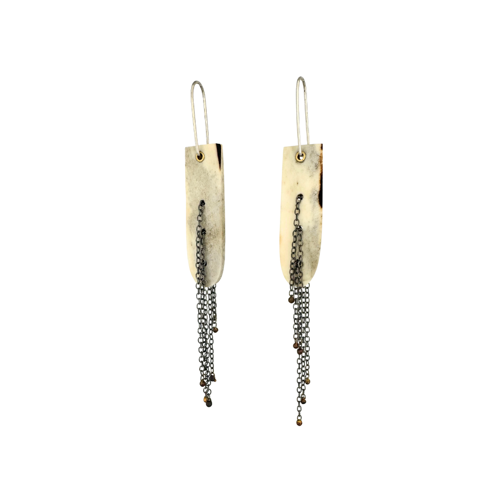 Antler Slice Chain Earrings