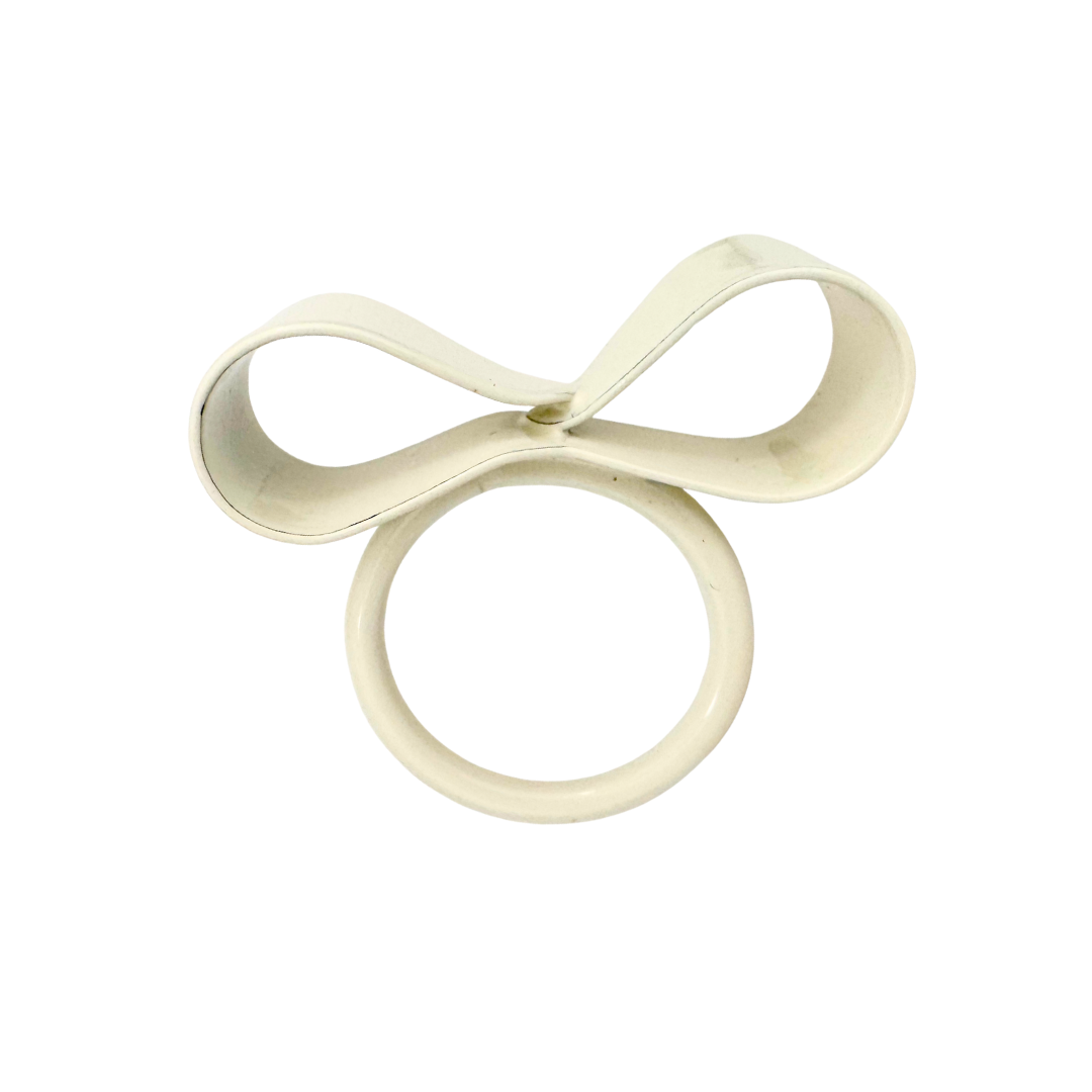 Folded Bow Ring, lg – cream