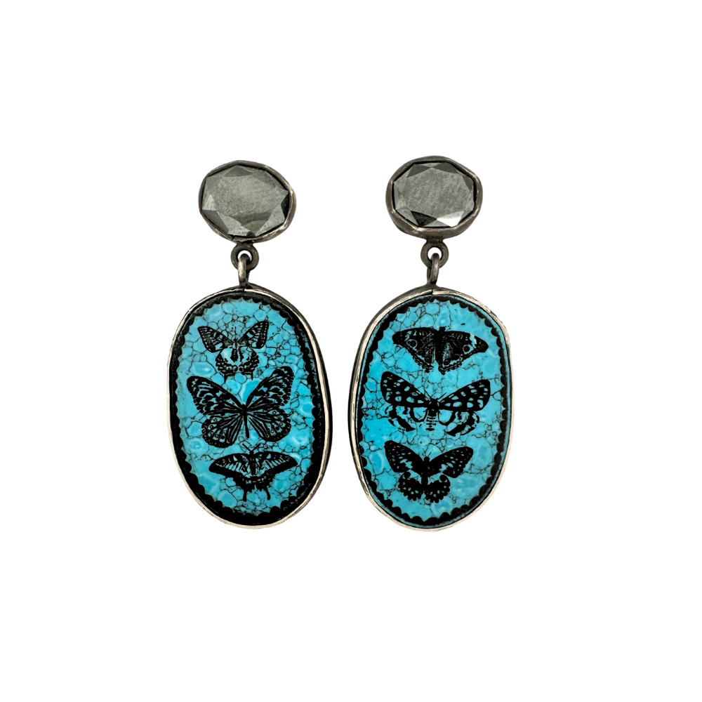 Turquoise and Hematite Earrings