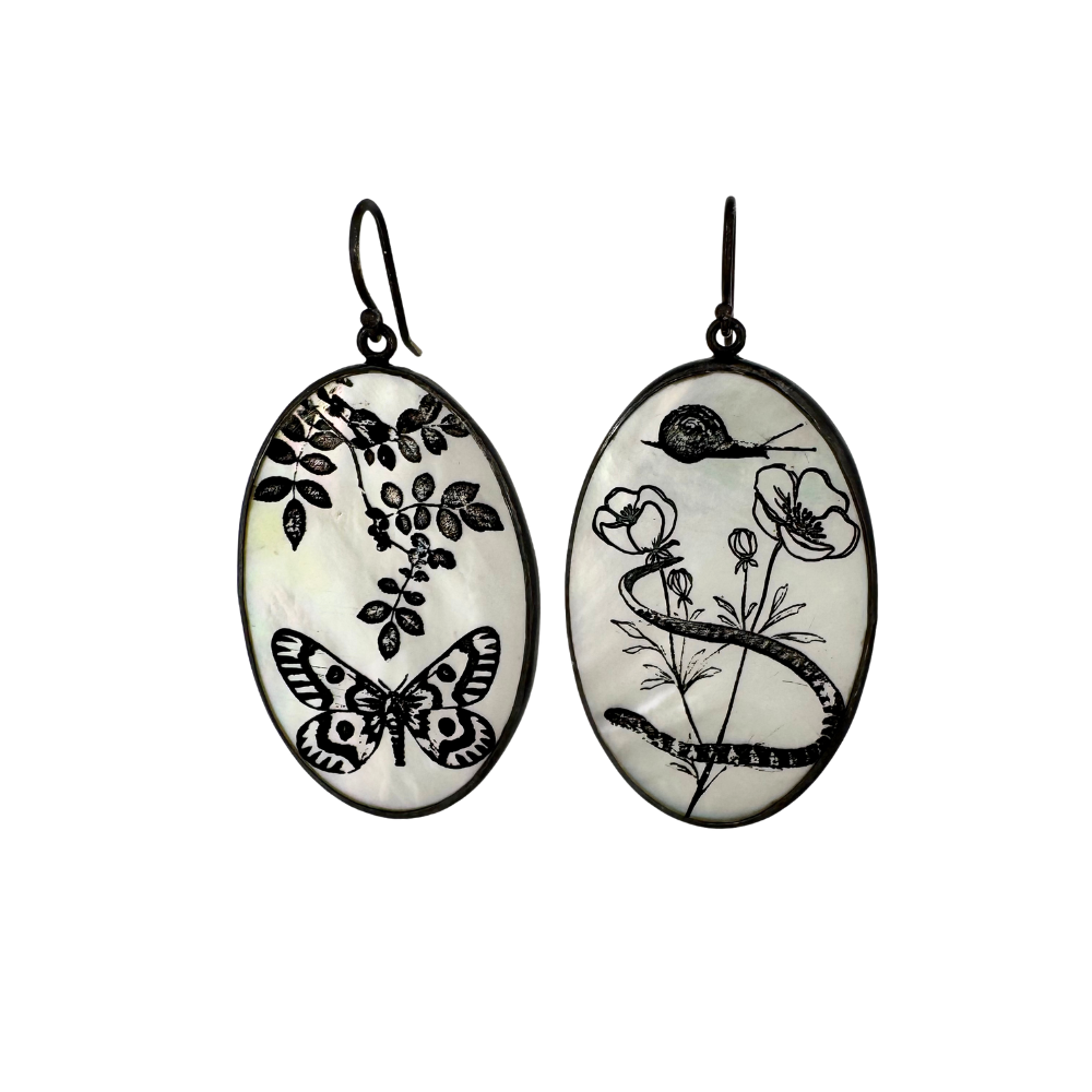 Mothe of Pearl Garden Earrings