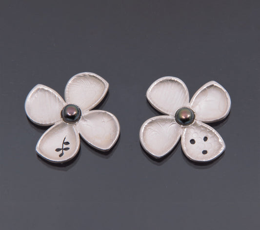 Four Petal Flower Earrings Post