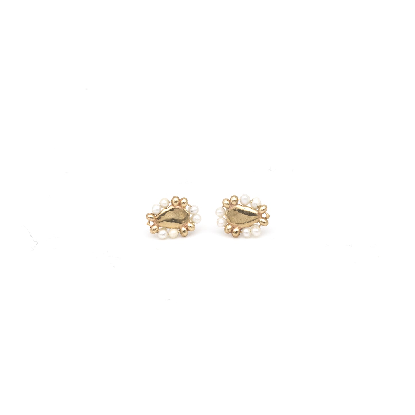 Gold Pearl Trim Studs