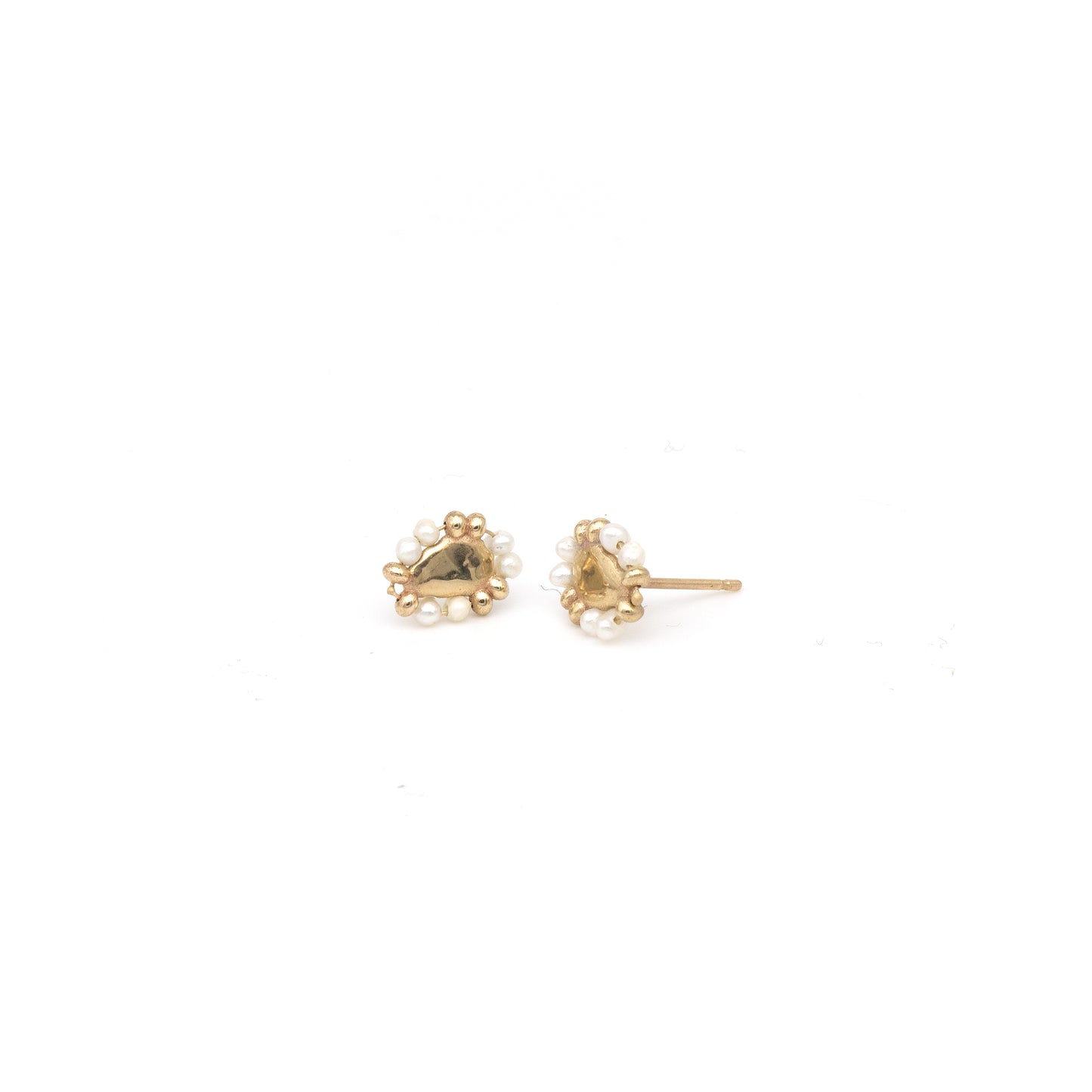 Gold Pearl Trim Studs
