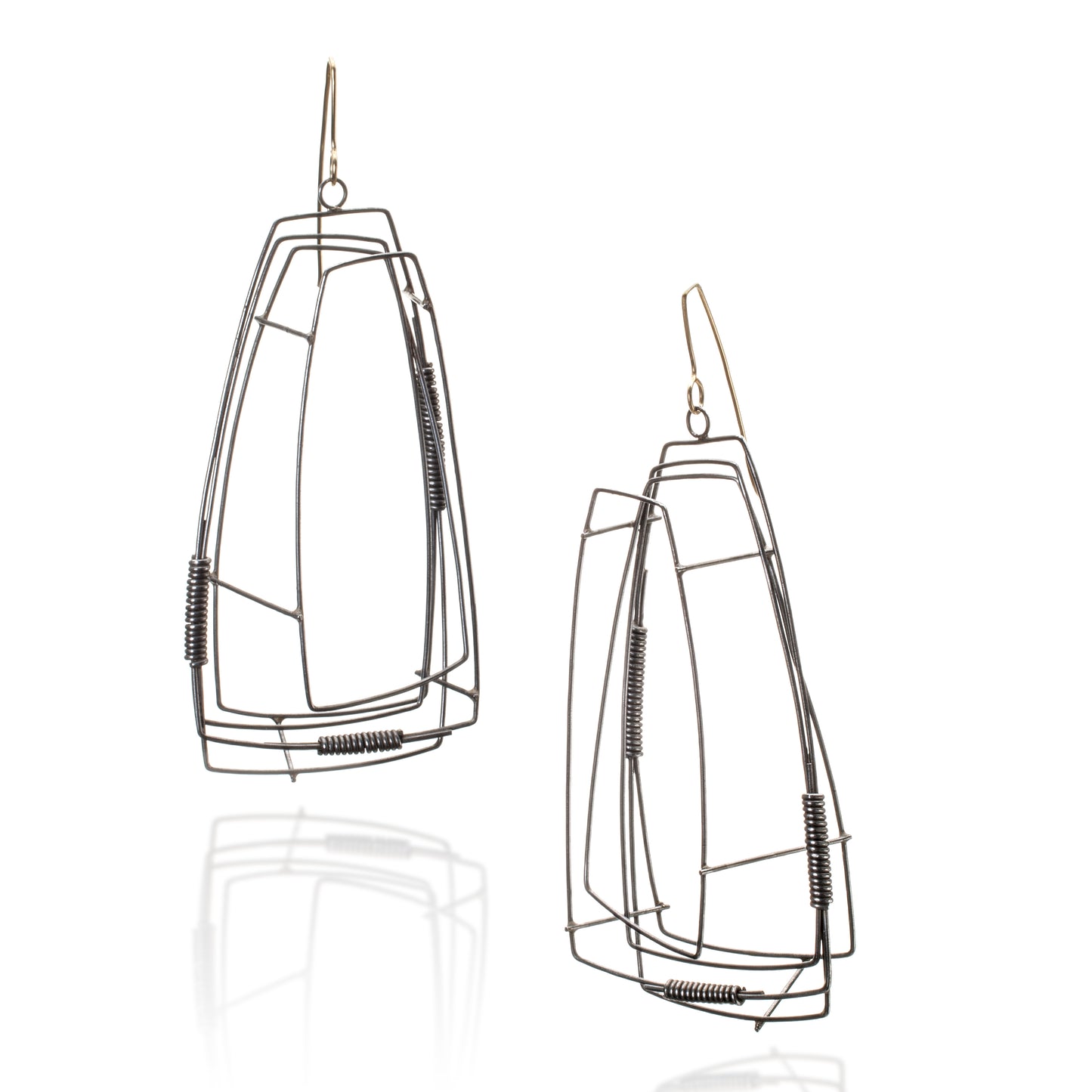 OOAK Off Rectangle Structure Earrings