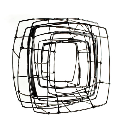 One of a Kind, Hand-fabricated Steel Wire Bracelet - Black