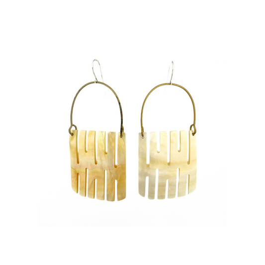Mother of Pearl Brass Earrings