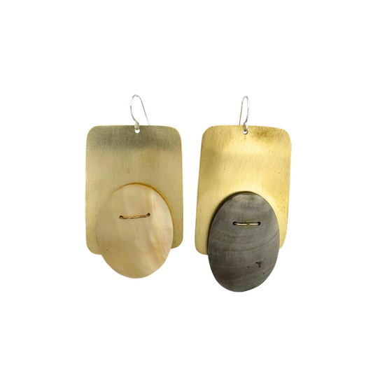 Mother of Pearl Brass Earrings