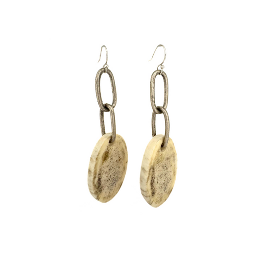 Antler Silver Chain Earrings