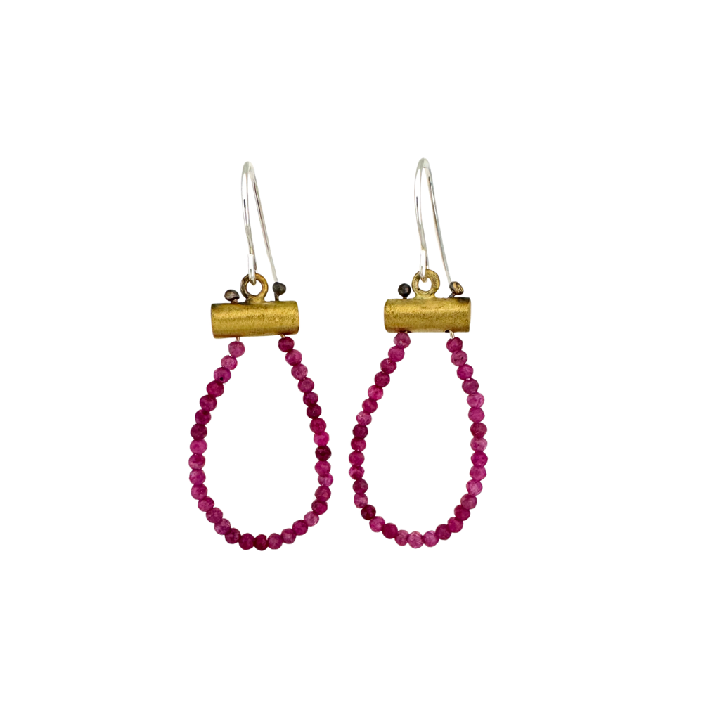 Ruby Brass Earrings