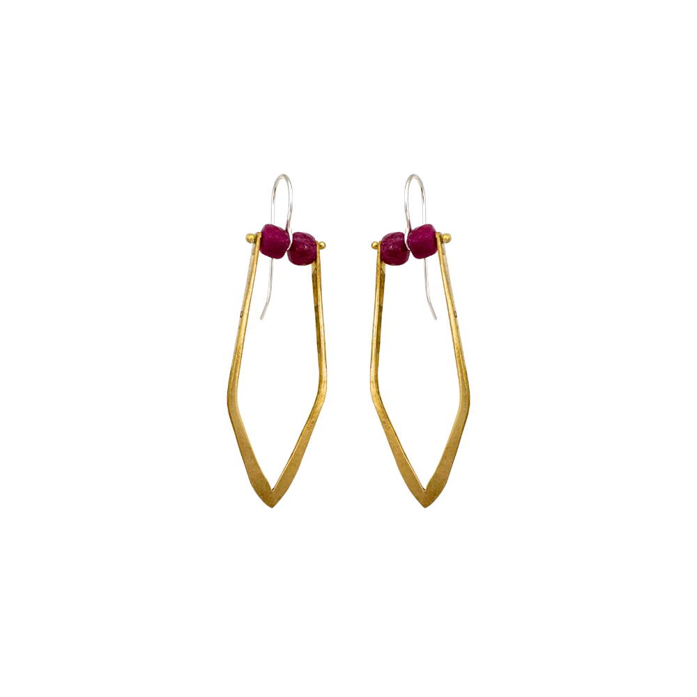 Ruby Arrow Earrings