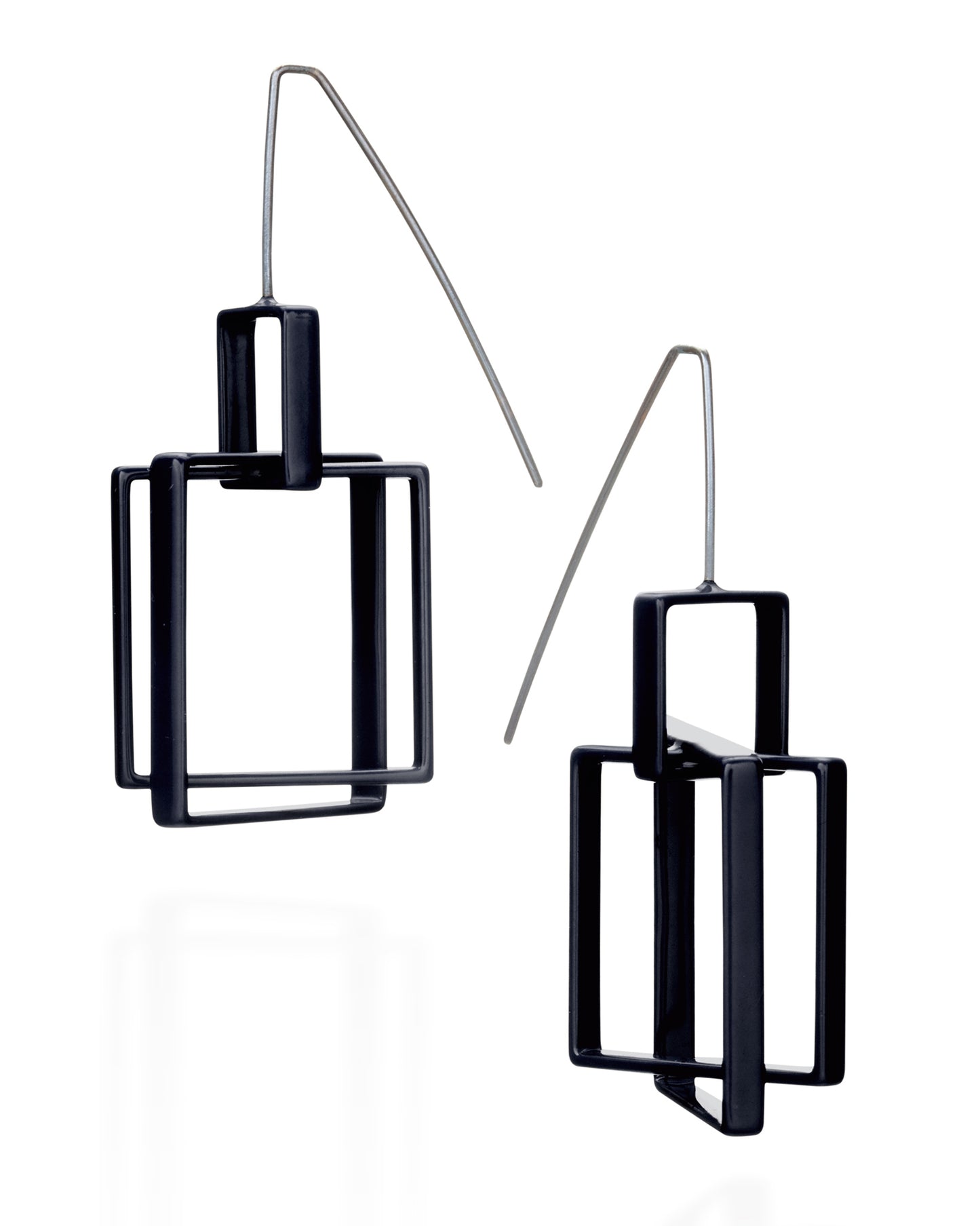 Small Top 3 Square Earrings, Small