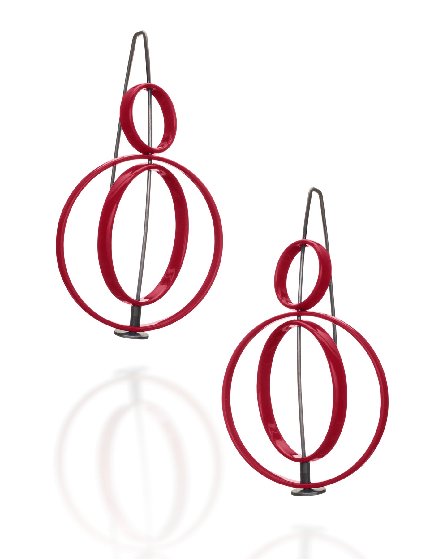 Small Top Moveable 3 Circle Earrings