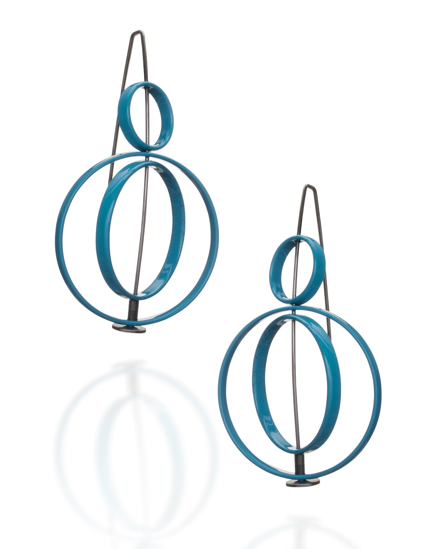 Small Top Moveable 3 Circle Earrings