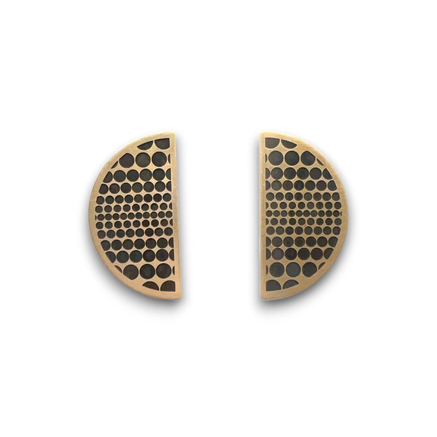 Geo Dot Half Moon Studs