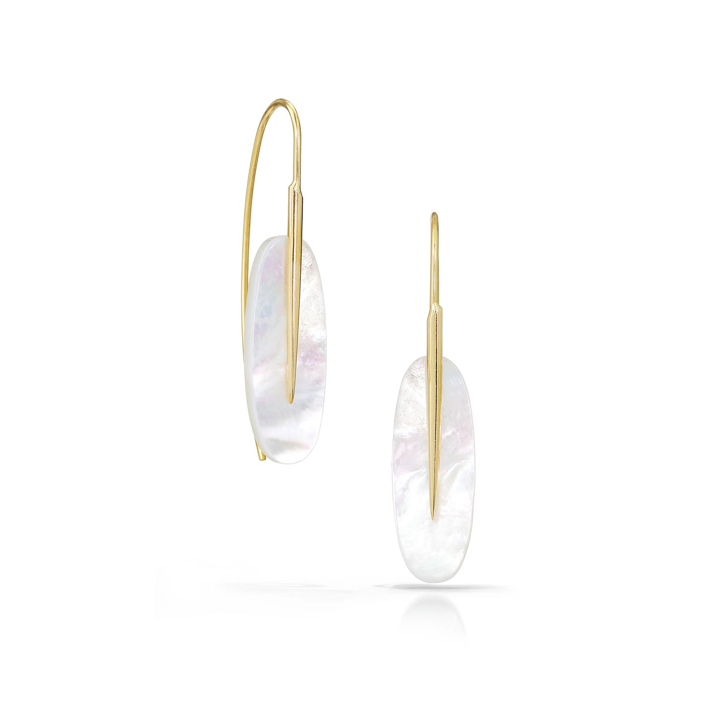 Small Feather Earrings and 18k yellow gold